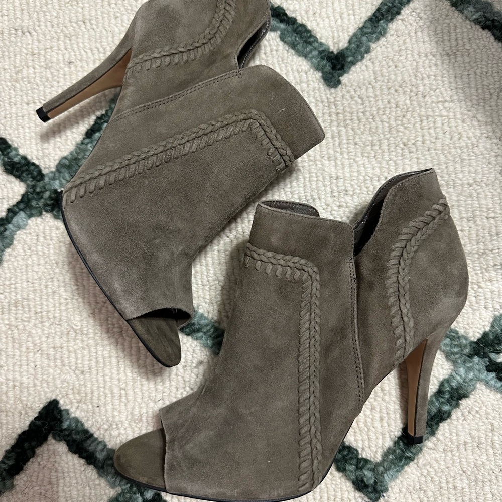 Vince Camuto Abesta Heeled Boots with Peep-Toe